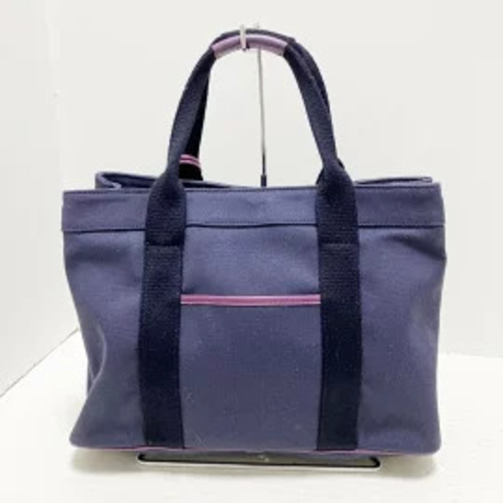 Loewe Leather Bag Purple Tote Blue Dark Voyager Navy Canvas Purple Blue